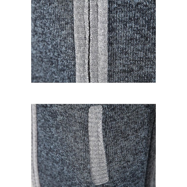 Høst Vinter Varm Cardigan Menn Fleece Glidelås Gensere Jakker Herre Slim Fit Strikket Genserjakke Tykk Cardigan Genser Frakk Menn Picture Color1 L