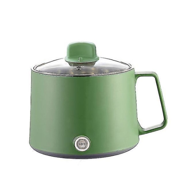 Mini Multifunktionskokare Non-stick Pan Elektrisk Riskokare Matlagningsmaskin Kokkärl Hushåll Sovsal Varm Gryta 1-2 Personer Green Single Layers