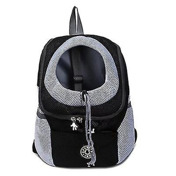 Bärbar ryggsäck för resor till hund för sällskapsdjur black L 41*53*25cm