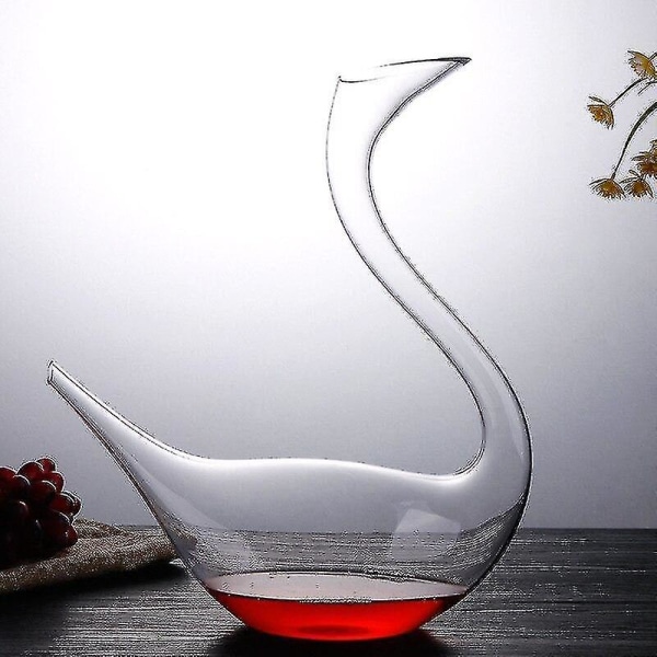 Glas Karaff Svan Handgjord Transparent Blyfri Kristall 2L Vinkaraff Dispenser Flaska Hotell
