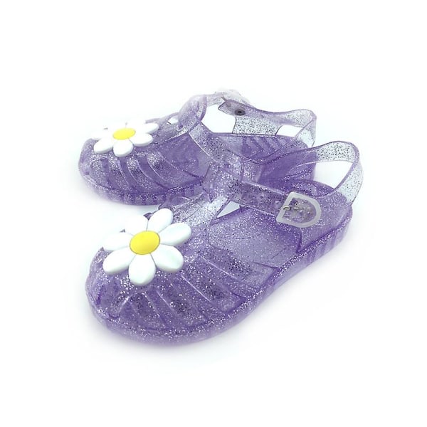 Nya sommarsandaler för barn, Jelly Princess, söta blommor, barnsandaler, flickor, småbarn, baby, ventilerande ihåliga skor L Size 25