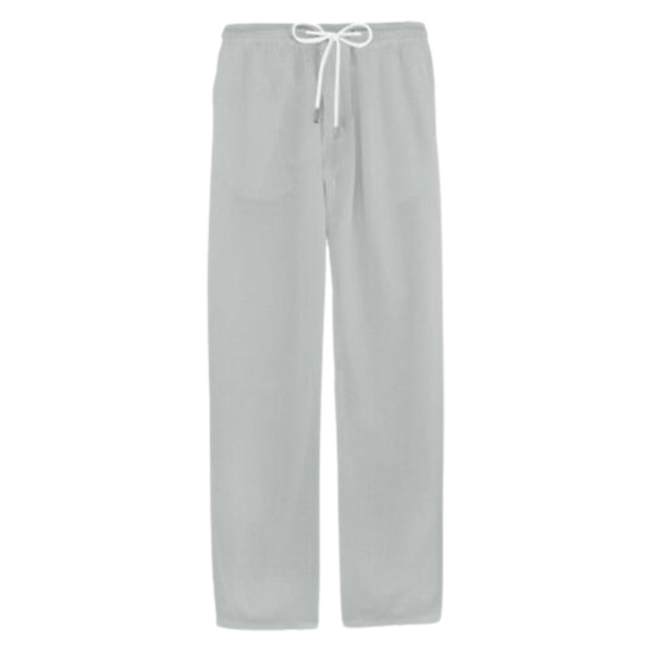 Herrbyxor i bomull och linne, avslappnade, med dragsko, strandbyxor, yogabyxor, lösa långbyxor Gray XL