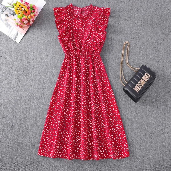 Dame Polkaprikket Kjole Plus Size Print Lang Kjole Til Strandbrug Black And White Heart L