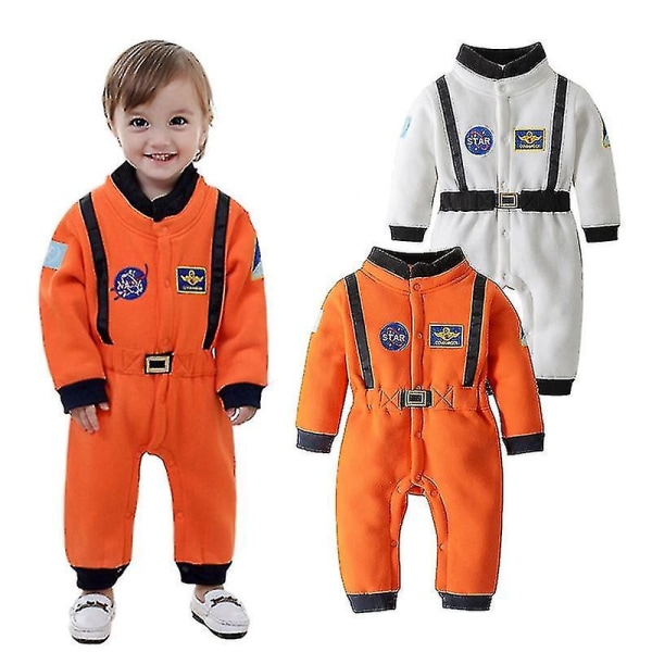 Astronautdräkt Rymddräkt Rompers För Spädbarn Pojkar Småbarn Spädbarn Halloween Jul Fest Cosplay Maskeraddräkt 100(2-3T) white