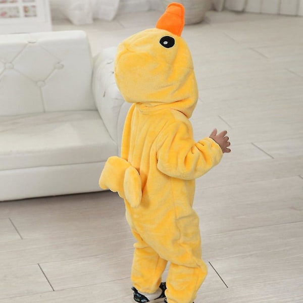 Reedca Dinosaurie Kostym Barn Söta Huvtröja Onesie Djur Kostym Halloween Yellow duck 6-12 Months