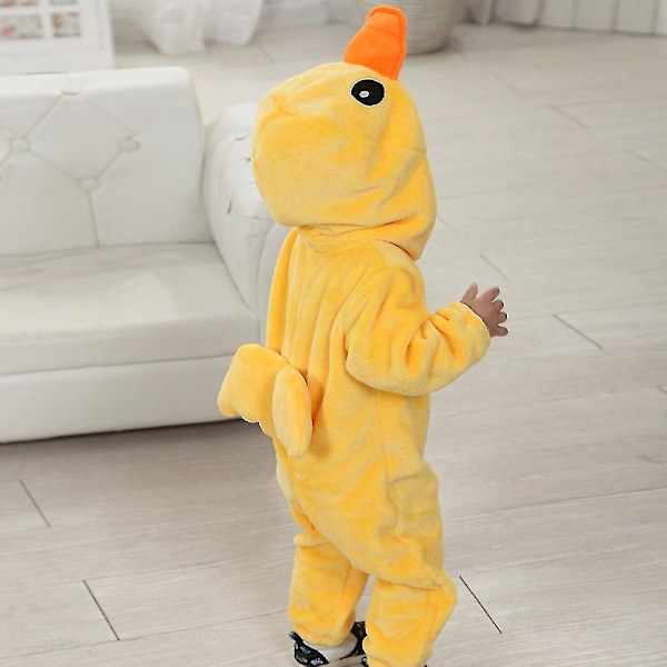 Reedca Taaperon Dinosaurusasuste Lasten Söpö Hupullinen Onesie Eläinasu Halloween Yellow duck 3-6 Months