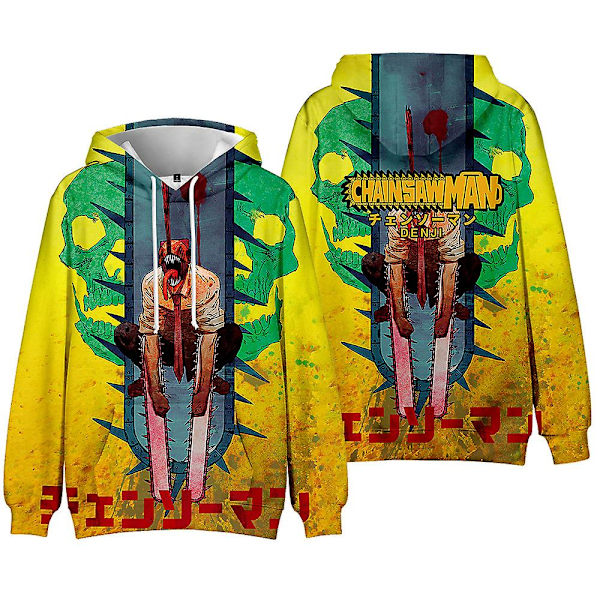 Chainsaw Man Anime Hoodie Tröja Denji Pochita 3D-tryck Hoodies Långärmad Pullover Toppar För Herr Dam B M