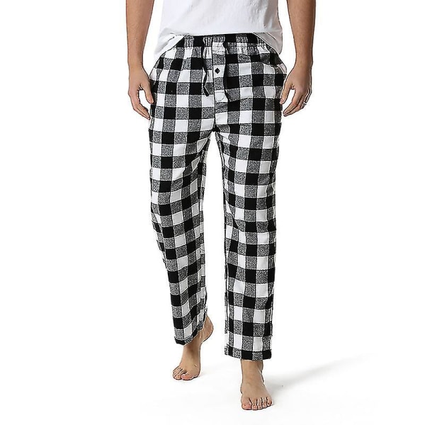 Herre Bomuld Vævede Pyjamasbukser, Letvægts Lounge Sovbukser med Tern COLOR 2 S