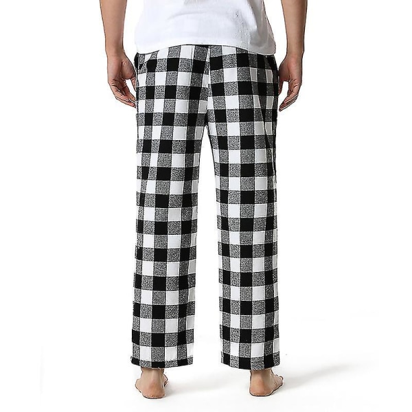 Bomullsbyxor för män, vävda pyjamasbyxor, rutiga, lätta loungebyxor COLOR 2 L