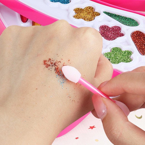 Børne Makeup Sæt til Piger, Miljøvenligt Kosmetik Lege Sæt til Småbørn, Børn, Gave Ocean Star Blue