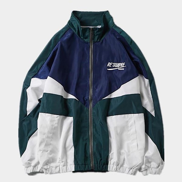 College-stil Varsity Jacka Herr Vår Bokstav Broderi Bomberjacka Casual Street Lös Patchwork Dragkedja Kappa Dam Par Purple XXL 65 to 75kg