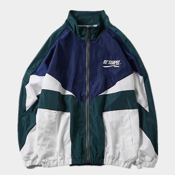 College-tyylinen varsity-takki miehille, kevät, kirjainbrodeeraus, bomber-takki, rento, katumuoti, löysä, tilkkutäkki, vetoketjutakki naisille, pariskunnille BLACK L 52 to 57kg