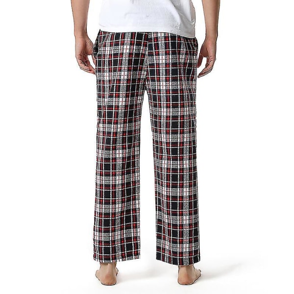 Pyjamasbyxor i bomull för män, rutiga lätta loungebyxor COLOR 4 M