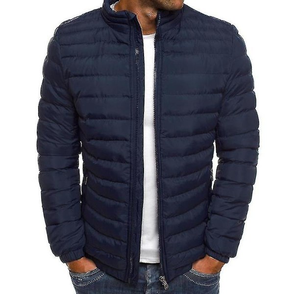 Lett boblejakke for menn, vattert polstret yttertøy H Navy Blue M