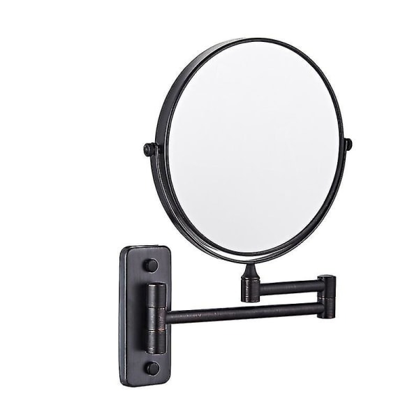 Dubbelsidig 7x väggmonterad spegel utdragbar black 6in 5x