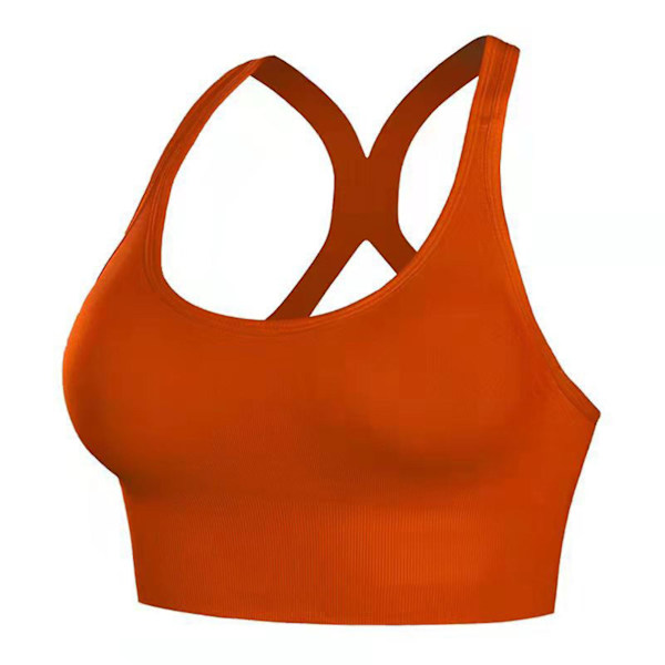 Naisten Olkaimellinen Urheiluliivi Kosteutta Siirtävä Korkean Tuennan Urheiluliivit Joogaan, Treeneihin ja Kuntoiluun Orange Red XL