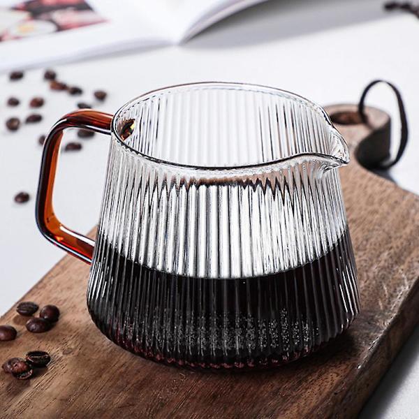 Vertikalrandig kaffekanna i glas, V-formad pip, kaffekanna, praktisk kaffekanna, cirka 350 ml/500 ml, återanvändbar 500ml