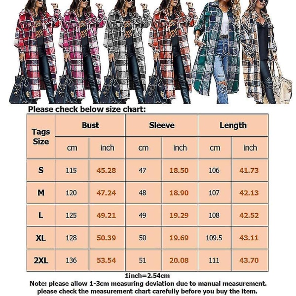 Naisten pitkähihainen päällysvaate talvella lämmin paitatakki napitettava shacket-takki Orange XXL