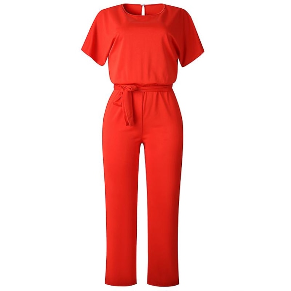 Dame Jumpsuit Casual Bred Ben Dame Aftenfest Lang Playsuit Red 2XL