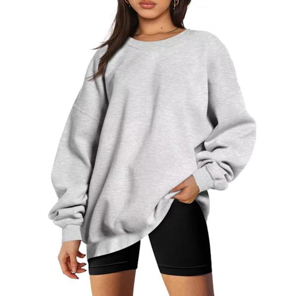 Ledig sweatshirt för damer med dragsko, långärmad hoodie för höst och vår 3XL