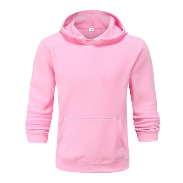 Langærmet hættetrøje til mænd og kvinder, sports sweatshirt toppe Pink S