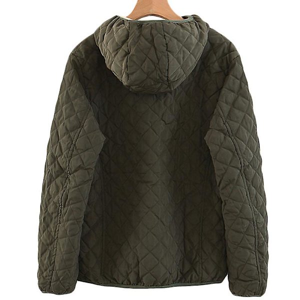 Dam Huva Fleecefodrad Jacka Hoodie Army Green M