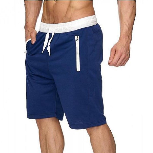 Badshorts för män, simning, jogging, gym, bräda, badbyxor, badkläder, strand, sommar Blue M