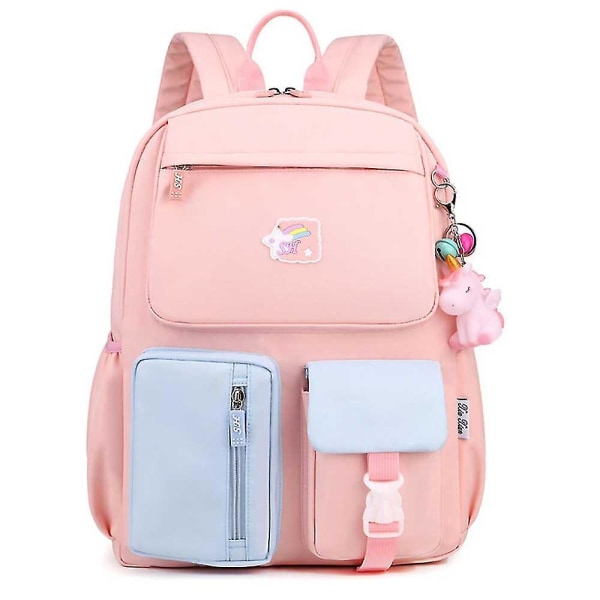 Student Bookbag Med Stort Fack rosa