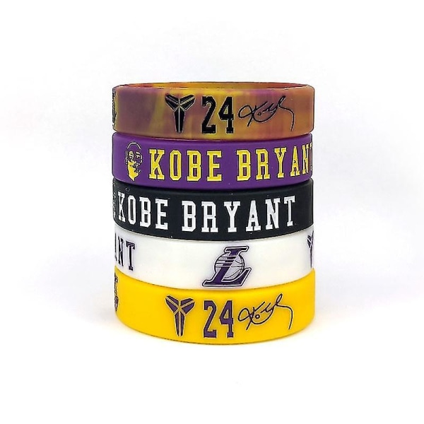 Silikonarmband Kobe Lakers Nr 24 Armbands Kollektion Sportarmband Nba Basketbollstjärna Souvenir 5st