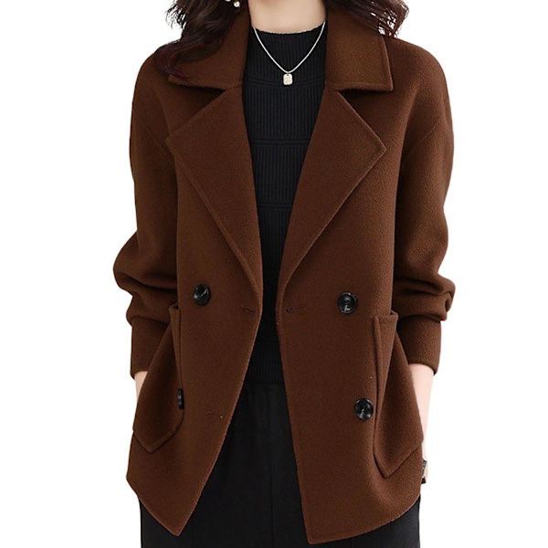 Dame Vinter Plus Size Jakke Oversized Koreansk Versjon Varm Kappe Frakk For Daglig Arbeid Kontorbruk Dark Brown M