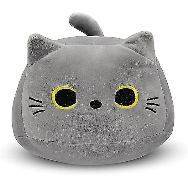 3D Svart Katt Plysch Fylld Djur Leksak Kudde Grey 40cm