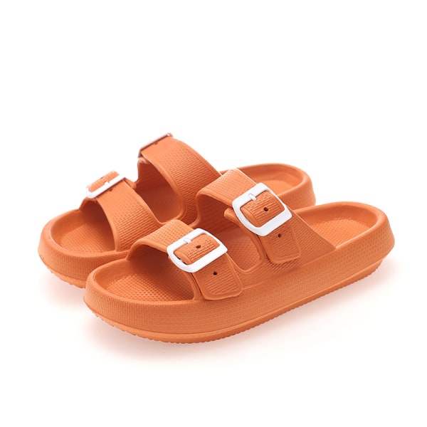 Sandaler for kvinner og menn - Puteslippers - Dobbelspenne Justerbare Slides - Flate sandaler orange 40/41