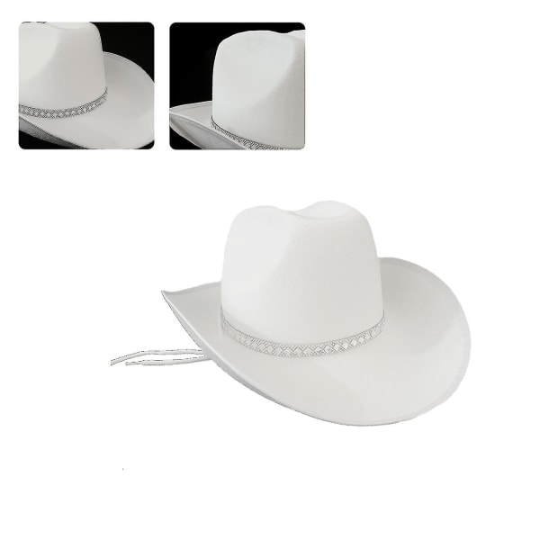 Cowboyhatt i västerländsk stil med strassdekor, Cowgirl Cosplay Party-accessoar Pink
