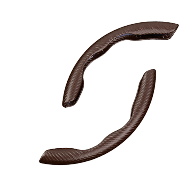 Delad Halv Bil Rattkåpa Universal 15 tum PU Färgad Bil Ratt Skydd Stilfullt Alternativ Ny Coffee Color