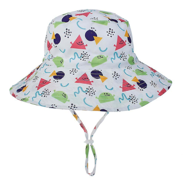 Sommar Solhatt för Baby 0-8 År Flickor Pojkar Utomhus UV-skydd Strandhatt Simhattar Bred Brim Barn Hinkhatt Red triangle Large