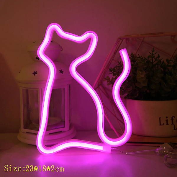 LED Neonljus Väggkonstskylt Sovrumsdekor Hängande Nattlampa Hemfest Högtidsdekor Julklapp Cat