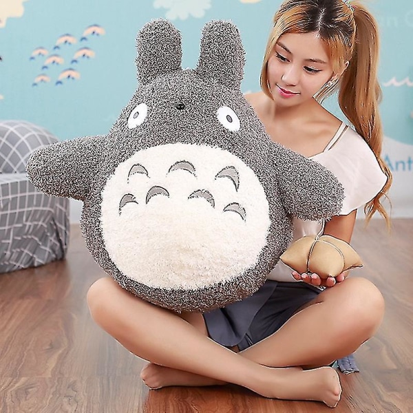 Kawaii japanska anime katt plyschdjur mjuk docka Totoro kudde kudde plyschleksaker för barn födelsedagspresent fans dekor för hemmet 40cm