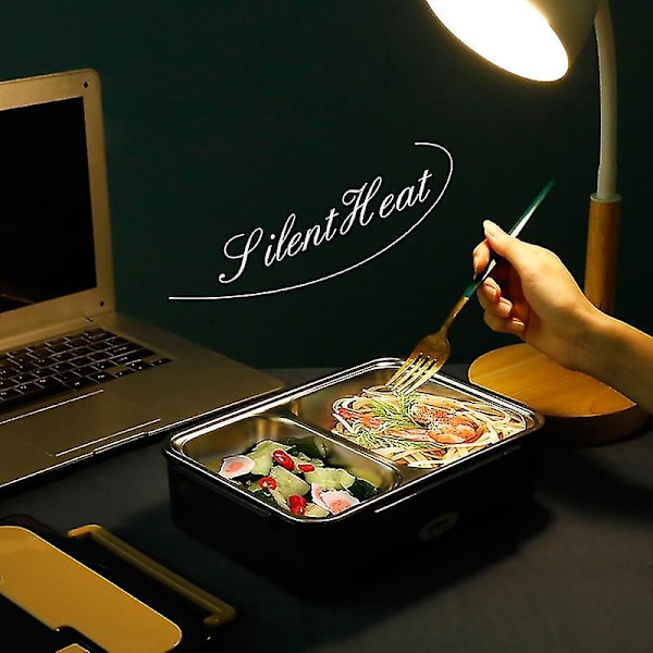 Elektrisk lunchlåda för bil 3 i 1 Bärbar matvärmare Värmare Isolering Lunchväska black
