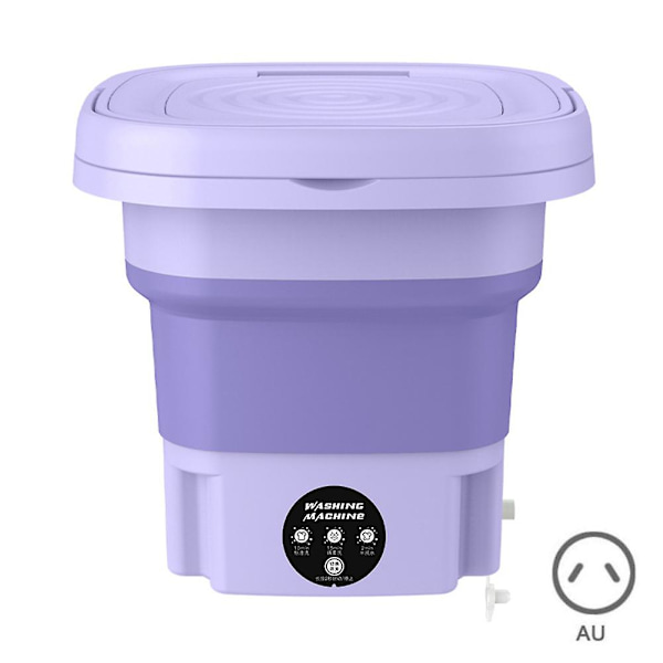Foldbar Vaskemaskine Undertøj Sokker Vaskemaskine Bærbar Multifunktionel Tøjvasker Noble Purple AU Plug
