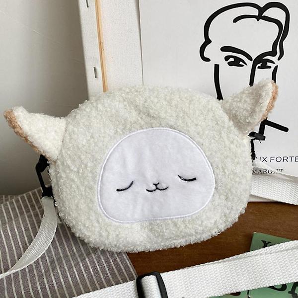 Cartoon Plysch Cross-body Väska Söt Kompakt Resväska För Kvinnor Flickor Khaki