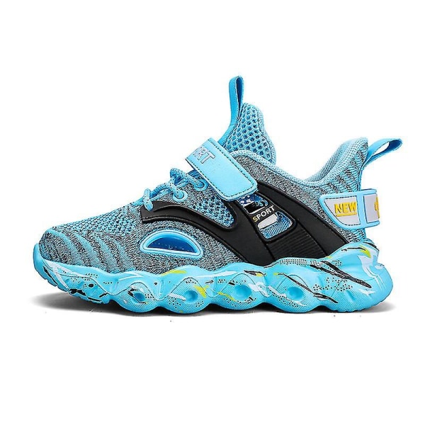 Nya trendiga sneakers för pojkar och flickor, andningsbara löparskor, moderiktiga sportskor 3c907 Blue 38