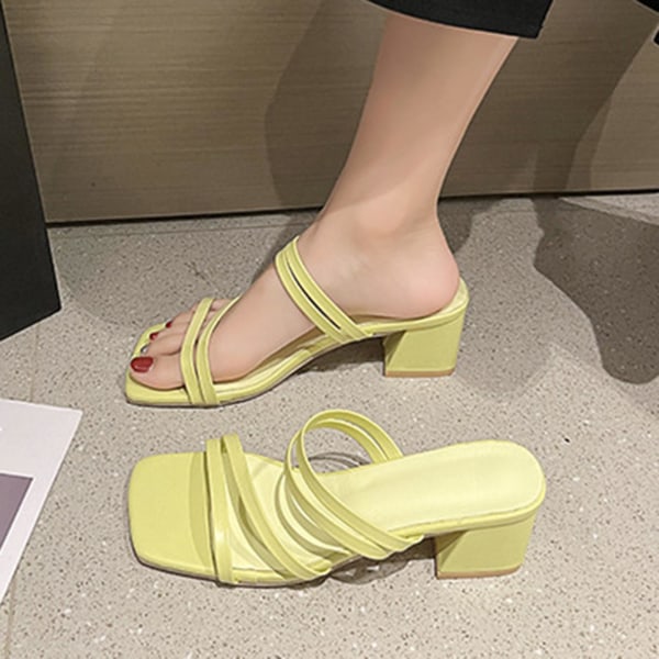 Naisten kesäsandaalit, avokärkiset sandaalit, slip-on rantasandaalit naisille juhliin, töihin, lomalle White 40