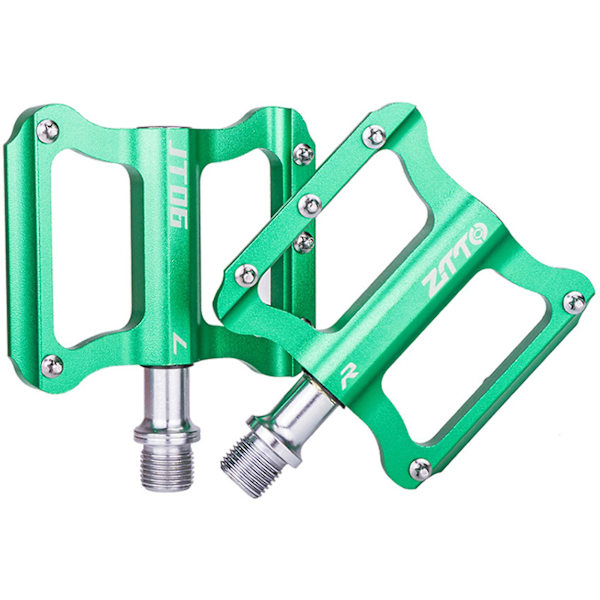 Mountainbikepedaler Cykel Flatpedaler Lätta Aluminiumlegeringspedaler För Landsvägs- och Mountainbike Green
