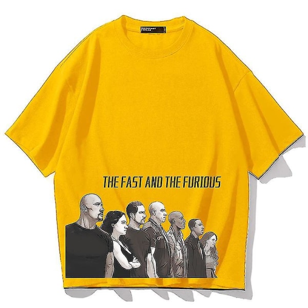 Snabb och Furious 10 Förälder-barn Bomull Kortärmad T-shirt Sommar Yellow 150cm