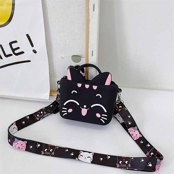 Sarjakuvaeläin silikoni olkalaukku kolikkokukkaro säädettävällä hihnalla kannettava uutuus olkalaukku avainlaukut tytöille teineille uusi Bunny With Pink Bow