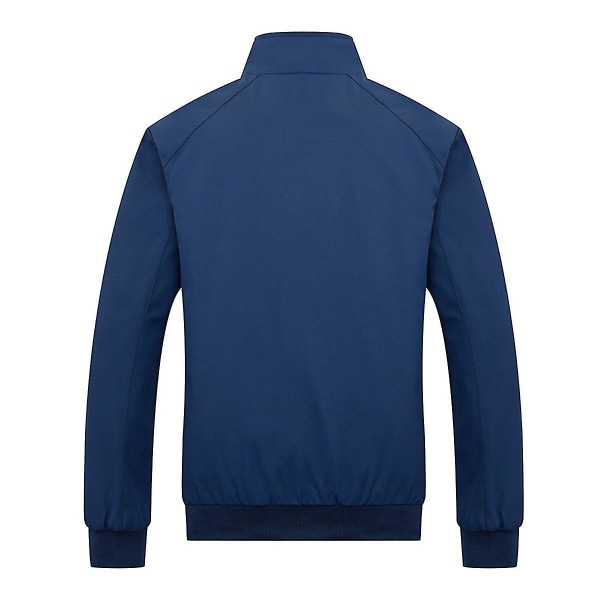 Herre Ensfarget Løs Casual Jakke Blue XL