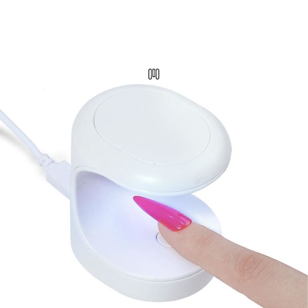Mini enkel finger nageltorkare Uv Led-lampa för naglar Usb bärbar hemmaanvändning White