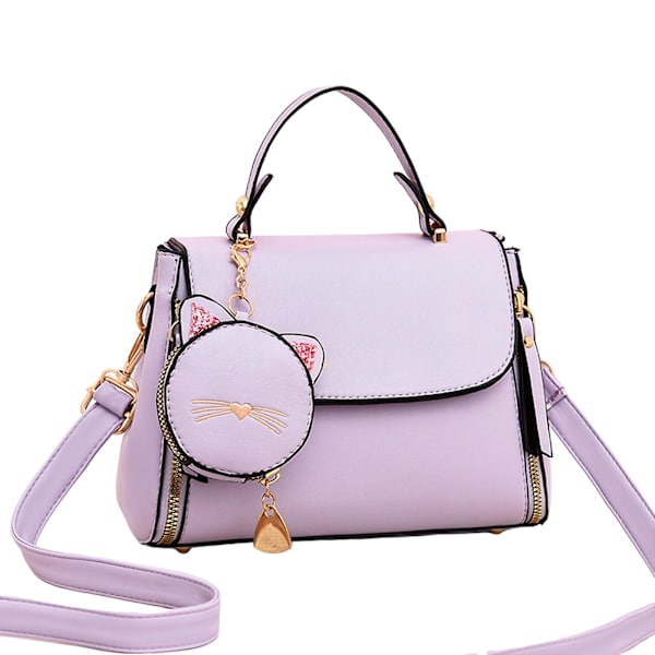 Fashion Student Handväska Multi-fickor Design Stor Kapacitet Axelväska För Pendling Affärsresor Purple