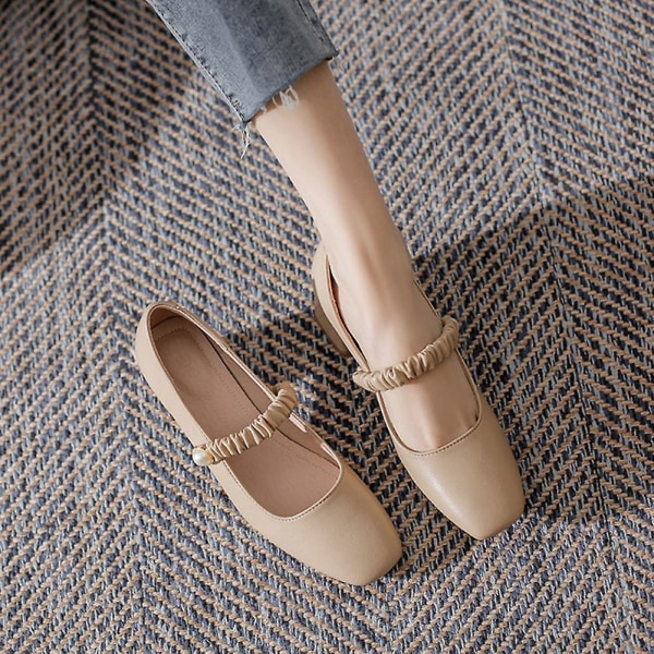 5 cm:n vintage-korkokengät, mukavat, kulutusta kestävät ulkoilukengät Khaki 34