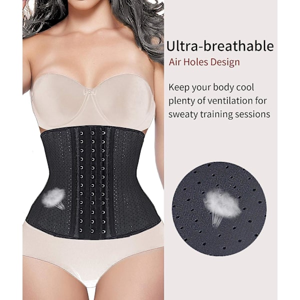Dame Taljetræner Latex Underbust Stram Pasform BH Sportsbælte Timeglasform M